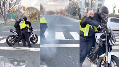 Policista vs. motorkář
