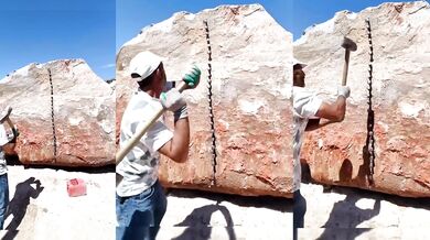 Ruční rozbíjení kamene