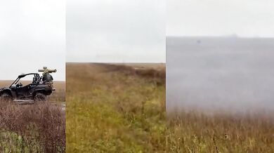 Ukrajinští vojáci střílejí z ruské zbraně na ruský tank