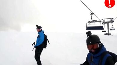 Originální nehoda na lyžích