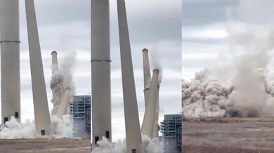 Nepovedená demolice komínů