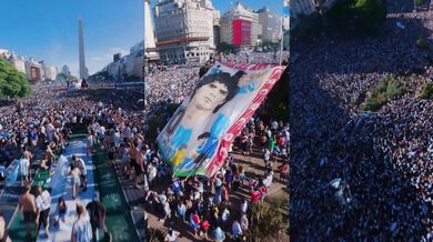 Ulice Buenos Aires po vítězství ve Světovém poháru