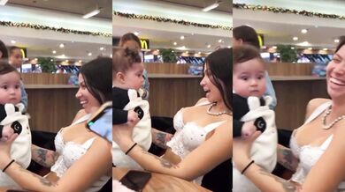 Dítě a prsatá sestřenice