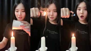 Svíčka je zapálena svým kouřem