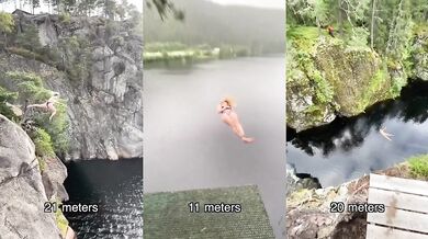 Skoky z výšky od 1 do 24 metrů