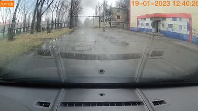 Výbuch ruské rakety ve městě