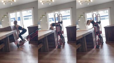 Dívka vs. těžká skříň