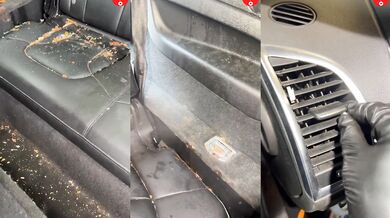 Čištění zasviněného interiéru vozu