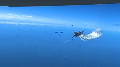 Srážka ruské stíhačky s americkým dronem