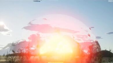 3D animace porovnávající exploze výbušnin