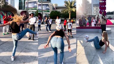 Profesionálka ve freestylu s míčem