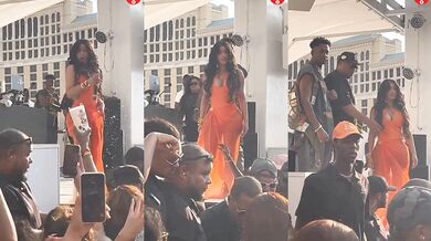 Cardi B házející mikrofon po fanouškovi