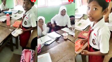 Výživný oběd na škole v Indonésii