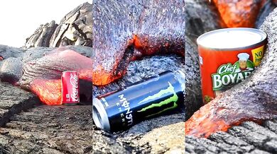 Plechovky s jídlem a pitím vs. láva