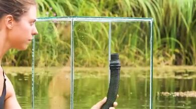 Věž pro ryby v rybníku