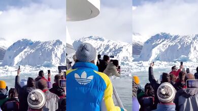 Převrácení ledovce v Argentině