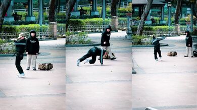 Poškolní breakdance battle