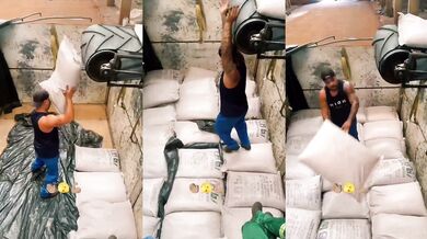 Ukládání 50 kg pytlů cukru