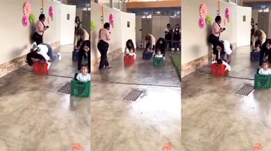 Nehoda během závodu s dětmi