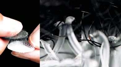 Detailní pohled nám ukazuje, jak funguje suchý zip