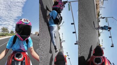 Odvážná motorkářka