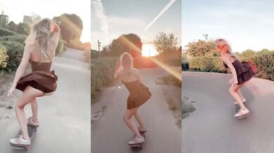 Sexy dívka na skateboardu