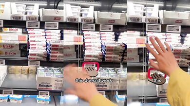 Otevření chladničky v německém supermarketu