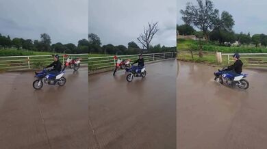 Jízda přes zatopenou silnici