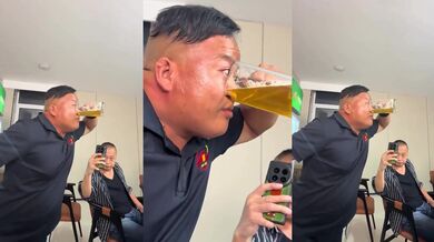 Netradiční pití piva na ex