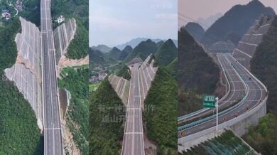 Silniční zázrak v horách: Čína otevřela dálnici bez tunelů přímo skrz pohoří