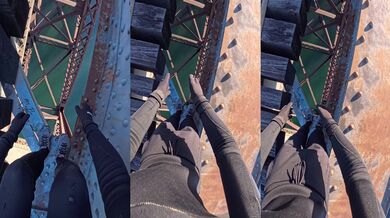 Skok z mostu z výšky 22 metrů, kde není prostor pro chyby!